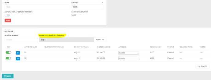 fig 6 - incoming payment wizard batch select